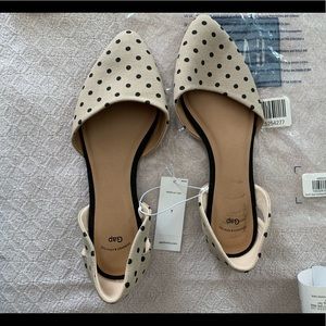 Gap Factory Cut Out d’Orsay Black Dot Flats Size 7 NWT